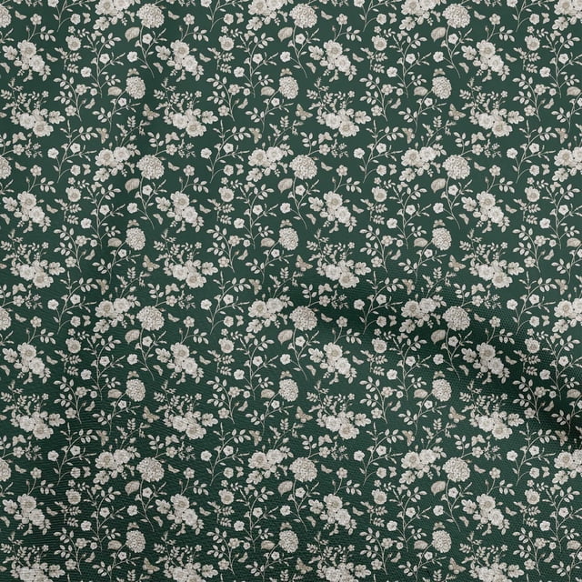 oneOone Silk Tabby Dark Green Fabric Baroque Sewing Craft Projects Fabric Prints By Yard 42 Inch Wide