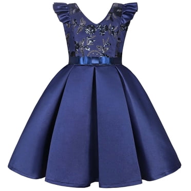 hoksml Summer Dresses, Girls Dresses, Children's Sequin Dress Skirt Flying Sleeve Girl Dress Festival Party Princess Dress Clearance