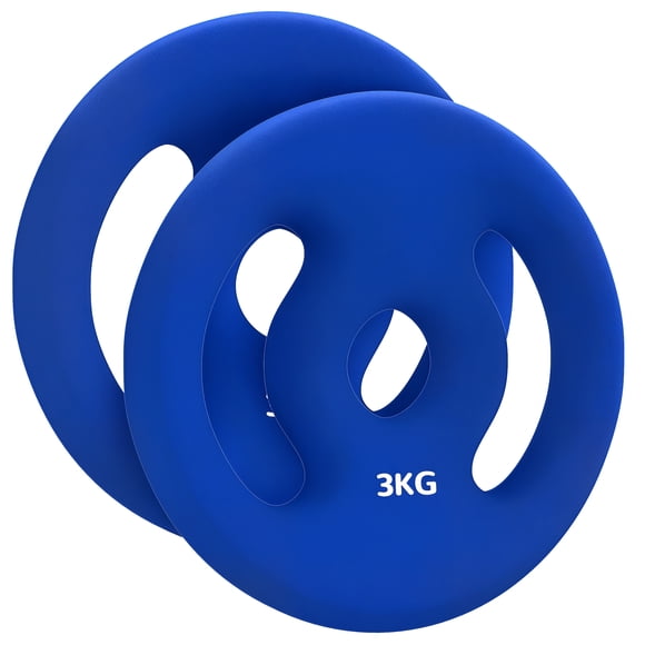 Soozier Standard Weights Plates with Easy-Grip Handles, 2 x 6.6lbs
