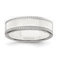thumbnail image 1 of 925 Sterling Silver 6mm Design Edge Size 9 Band Ring, 1 of 2
