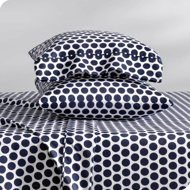 Bare Home Ultra-Soft Sheet Set - Premium 1800 Collection - Deep Pockets - 3-Pieces - Twin XL, Pennytile - White/Midnight