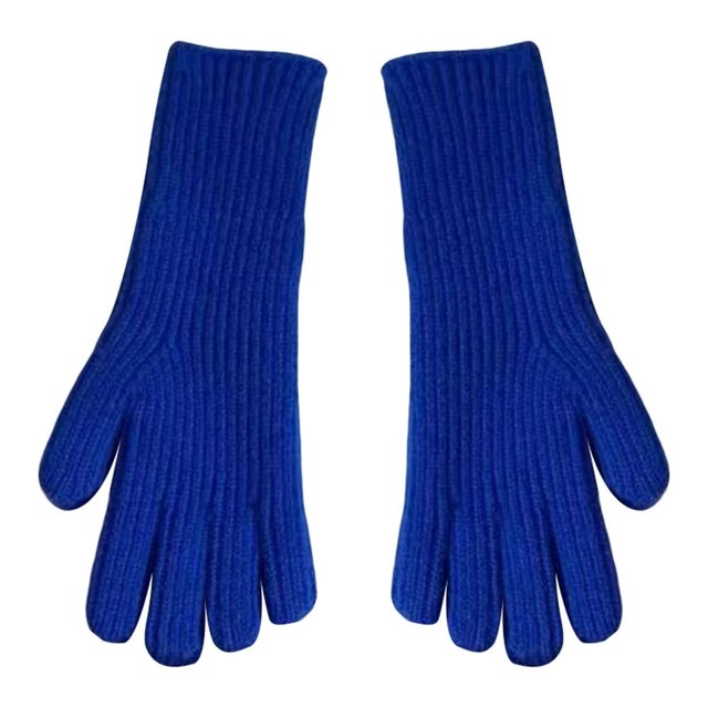1 Pair Women Gloves Knitted 2-Fingerless Touchscreen Stretchy Soft Wrist Hands Protection Solid Color Winter Thermal Women Motorcycle Riding Gloves for Outdoor