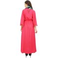 thumbnail image 4 of Bimba Robe Maxi Décontractée pour Femme à Manches Évasées avec Pompons, Pêche Foncée, Coupe Ample, avec Foulard - 26, 4 of 6