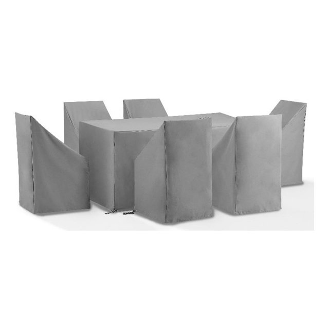 Crosley Furniture 7PC Vinyl Outdoor Dining Furniture Cover Set in Gray