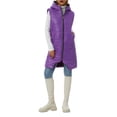 thumbnail image 3 of Kmbangi Gilet Long Sans Manches à Fermeture Éclair, Coupe Ajustée, Uni, Décontracté pour Femmes, 3 of 9