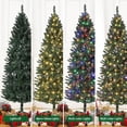 thumbnail image 3 of 7.5FT Pencil Christmas Tree,Artificial Pre-Lit Christmas Tree,Realistic Xmas Tree Artificial Holiday Decoration for Indoor and Outdoor Use, 3 of 8