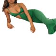 thumbnail image 3 of Womens Knitted Cut Out Spaghetti Strap Long Dresses Halter Neck Backless Dress Club Party, 3 of 9