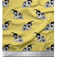 thumbnail image 1 of Soimoi Moss Georgette Fabric Basset Hound Dog Decor Fabric Printed Yard 42 Inch Wide, 1 of 3