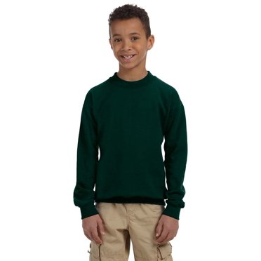Gildan Youth 7.75 oz. Heavy Blend 50/50 Fleece Crew>XS FOREST GREEN