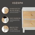 thumbnail image 4 of COZAYH 2-Drawer Farmhouse Bedroom Nightstand w/ Rustic Wood Ring Pattern, White, 4 of 11