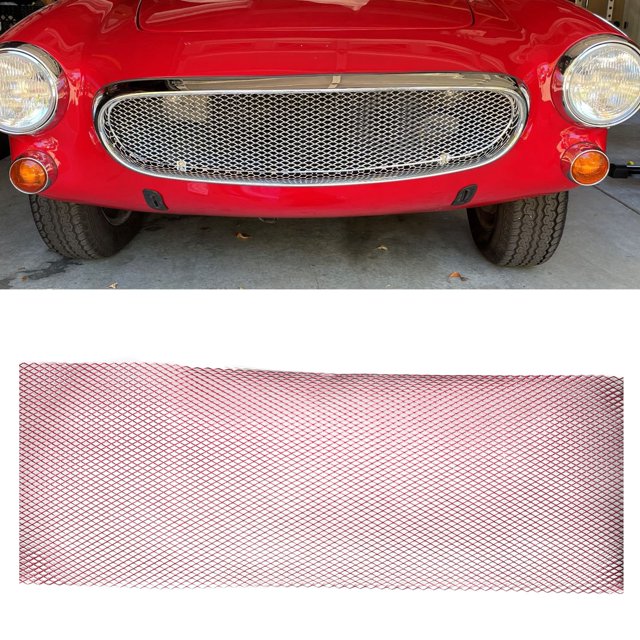 Car Front Grille Trim, Car Front Center Grid Grille Rhombic Mesh Stable Structure Aluminum Universal Fit For Cars