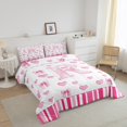 thumbnail image 3 of Erosebridal Ensemble de Literie Princesse avec Nœud, Couette Simple, Lettre R Initiale, Décor Cœur Rose, Léger 2 Pcs, 3 of 8