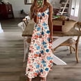 thumbnail image 1 of Ovzne Robes pour Femmes Robe Femme Robes d'Été pour Femmes Imprimé Sans Manches Col Rond Robe Décontractée Longues Robes Grande Taille Robe Imprimée Liquidation, 1 of 5
