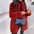 thumbnail image 1 of LSLJS Women Long Sleeve Lapel Plush Coat Fashion Solid Color Warm Coat, 1 of 6
