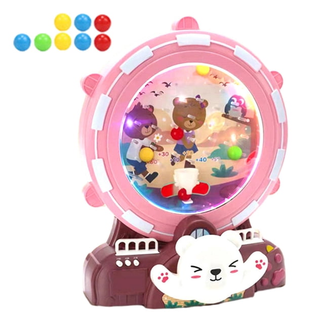 Bunblic Electric Pick up Bean Machine Electronic Pinball Machine Reaction Focus Arcade Game for Home Birthday Gift Preschool Party , Pink without Score