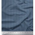thumbnail image 1 of Soimoi Blue Poly Georgette Fabric Filigree Damask Fabric Prints By Yard 42 Inch Wide, 1 of 3