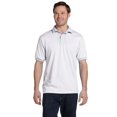 thumbnail image 4 of Hanes Cotton-Blend Men`s Jersey Polo, 4XL, White, 4 of 5