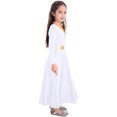 thumbnail image 4 of RUNQHUI Robe de Danse Métallique Dorée pour Filles, Prière Lituricale Blanche 4, 4 of 6