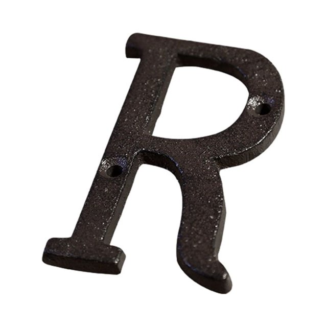 Ruiboury Plaque de Numéro de Maison en Métal Rétro 3D Résistante aux Intempéries et Fiable Numéros de Maison Enseigne Rétro 3D Décoration en Fer Plaque de Porte R 5Ensemble