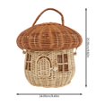 thumbnail image 2 of EIMELI Basket Storage Baskets Wicker Woven Lid Rattan Mushroom Home Lidded Picnic Portable Hamper Small Organizing Bucket, 2 of 5