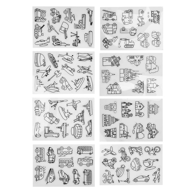 Fyydes Shrinky Art Paper, Beautiful Pattern Heat Shrink Sheet 8 Pieces For DIY Decoration For DIY Keychain Pendant