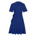 thumbnail image 3 of SMihono Robe d'Été Bohème pour Femmes Grande Taille Mode Décontractée Printemps et Été Fendue Col en V Manches Courtes, 3 of 5