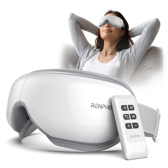 RENPHO Eyeris1 Masque pour les Yeux avec Chaleur, Cadeaux de la Fête des Mères de la Fille du Fils, Télécommande, Musique Bluetooth, Masque de Sommeil Rechargeable pour la Relaxation des Yeux, Améliorer le Sommeil, Cadeaux d'Anniversaire Idéaux