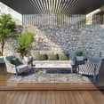 thumbnail image 2 of Outsunny Waterproof Outdoor Rug with Carry Bag 9' x 12' Gray & White Flower, 2 of 8