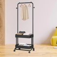 thumbnail image 2 of Multipurpose Clothes Rack with Wheels Clothes Drying Rack Clothes Organizer with Black, 2 of 8