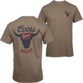 thumbnail image 1 of Coors Banquet Rodeo Logo Distressed Front and Back Tan T-Shirt-Small, 1 of 4