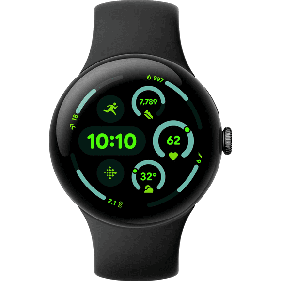 Montre Intelligente Google GA05785-US Pixel Watch 3 (45 mm) Remise à Neuf avec Bracelet Obsidienne, Noir Mat