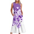 thumbnail image 1 of SDNall Womens Round Neck Sleeveless Printed Dress, 1 of 9