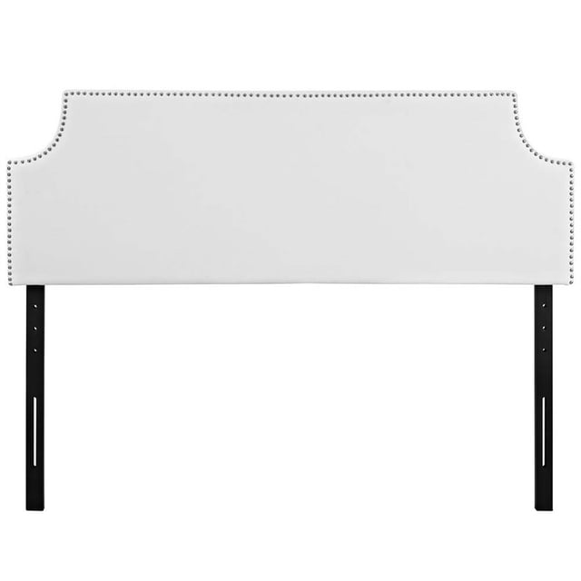 Hawthorne Collection Faux Leather Upholstered King Headboard in White