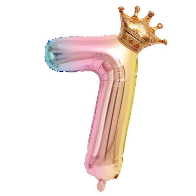 Birdeem Crown Number Foil Balloons Number Ballon Happy Birthday Party Decoration 32 Inch