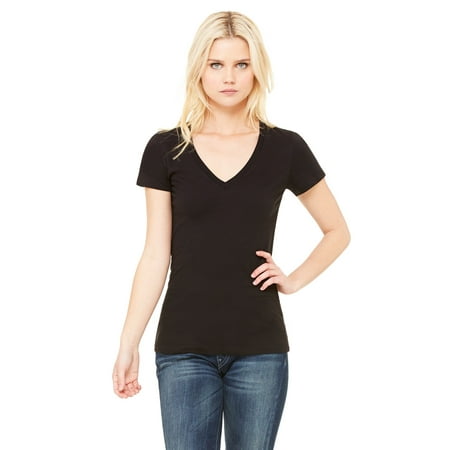 Bella + Canvas Ladies' Jersey Short-Sleeve Deep V-Neck T-Shirt