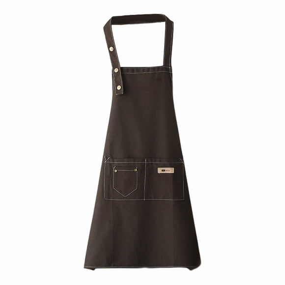 WHEANG Canvas Apron Polyester Cotton Apron Cover Up Western Restaurant Hot Pot Shop Milk Tea Shop Work Clothes