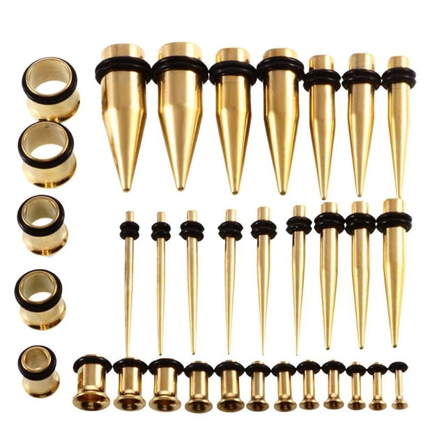 36 Pcs Écarteur d'Oreille en Acier Inoxydable pour Tunnel Conique 00 g Oreille