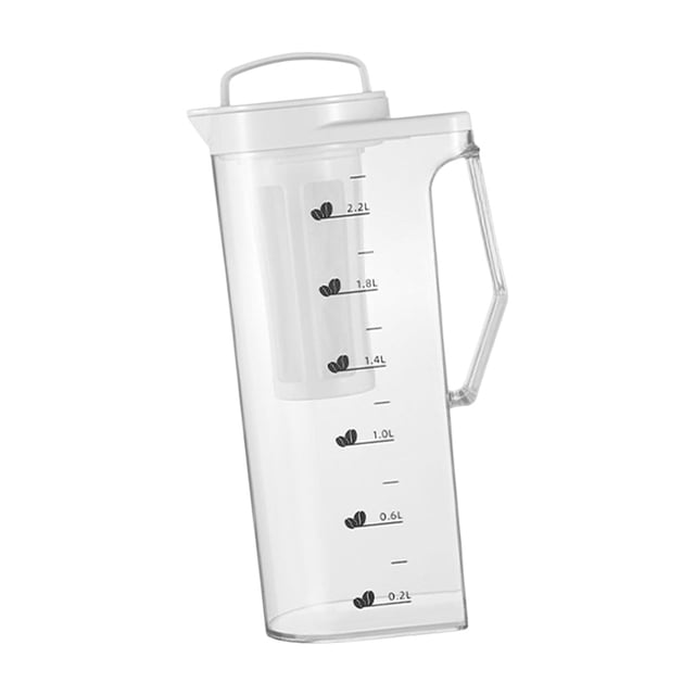 veasfak Cold Brew Coffee Maker Iced Coffee Brewer for Lemon Water Kitchens Household 2.2L
