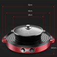 thumbnail image 2 of Electric Grill Indoor Hot Pot - Smokeless Korean BBQ with Non-Stick Pan. Multifunctional Hot Pot Shabu Shabu Pot with Divider. Dual Temperature Control, 2 of 8
