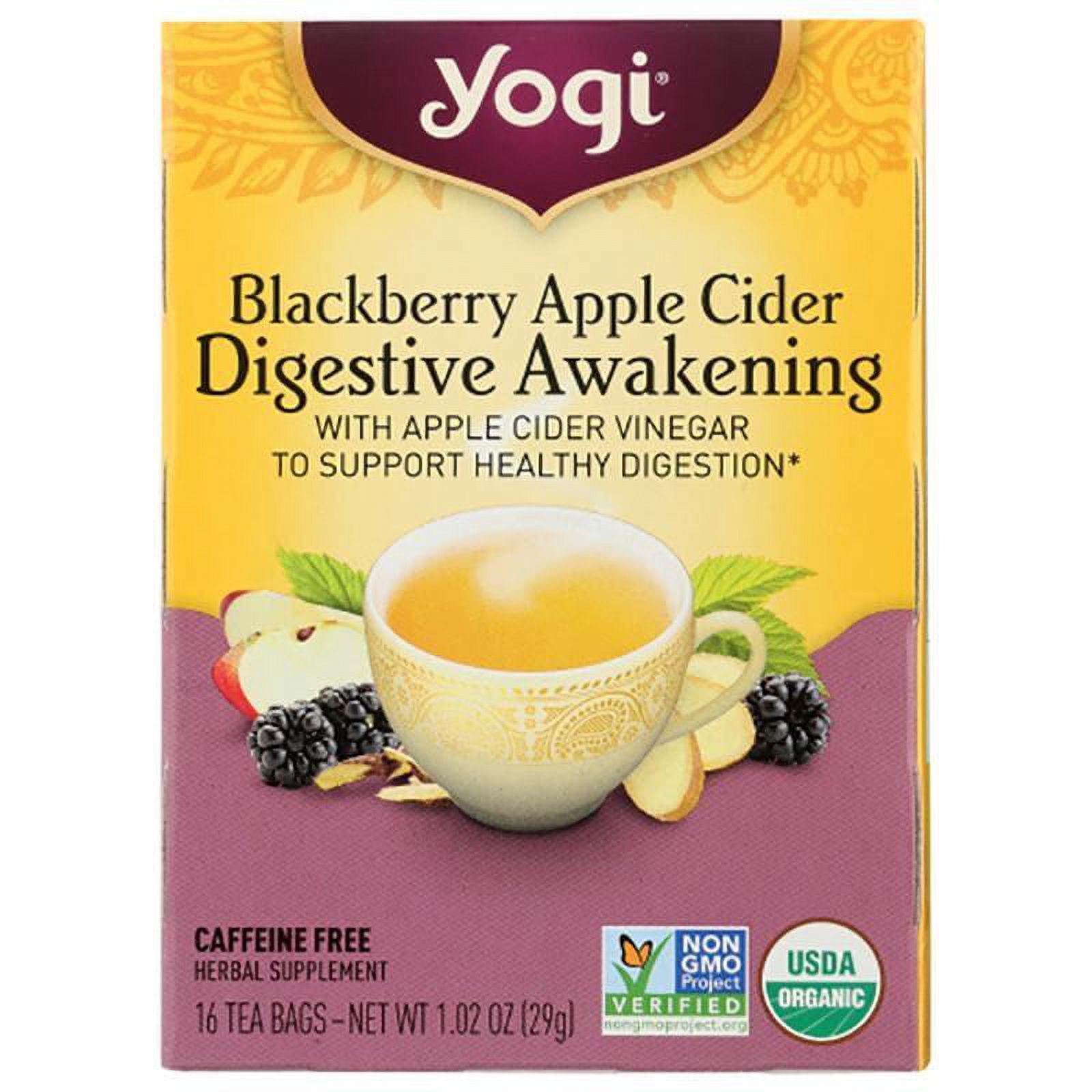 Yogi Tea - Blackberry Apple Cider Digestive Awakening, 16 Bags, 1.1 oz