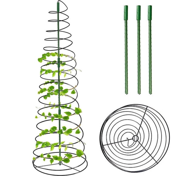 Treillis de Pois en Métal Treillis Vert pour Jardin, Tour à Pression pour Sucre avec Poteau