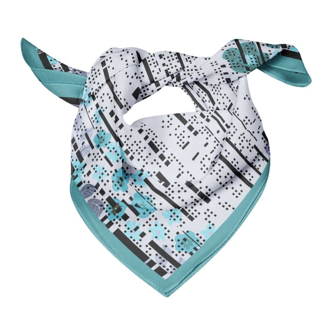 Bimba Cotton Voile Rectangular Printed Scarf Women Wrap Bandanas-40 x 40 Inches