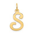 thumbnail image 1 of Diamond2Deal 14K Pendentif Charme Initiale Lettre S en Or Jaune pour Femmes, 1 of 6