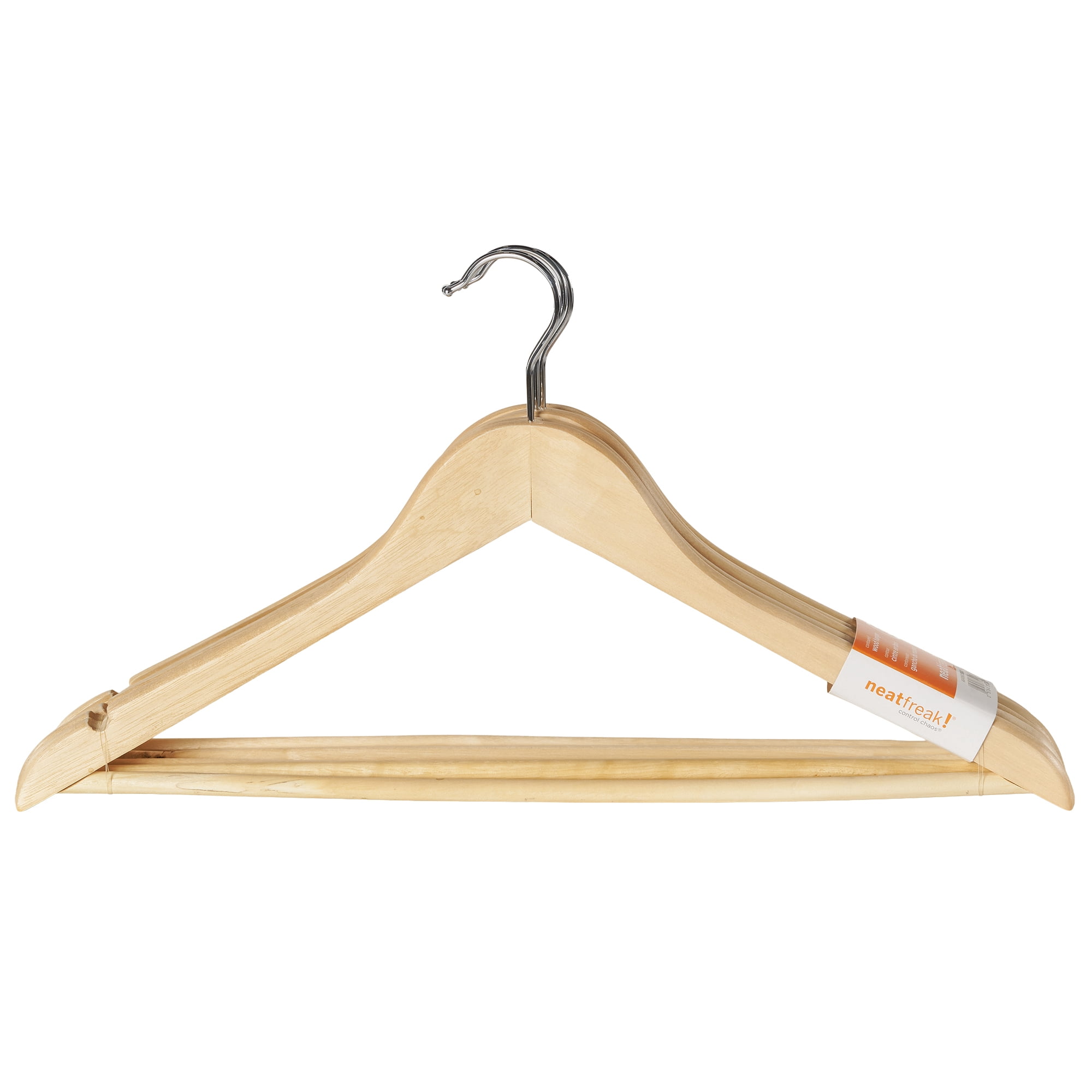 neatfreak! Contour Cintre Cintres profilés en Bois Naturel, paquet de