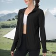 thumbnail image 4 of Long Sleeve Jackets for Women Quick Dry Athletic Stretch Blouses Rash Guard Slim Fit Shirts Tops Hiking Running Blouse Sun Protection Hoodie, 4 of 7