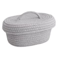 thumbnail image 1 of Oval Baskets With Lids Decorative Baskets With Lids Organizing Natural Cotton Rope Lidded Baskets With Handles Storage Baskets With Lid for Daily Household Storage and Travel Storage, 1 of 4