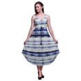 thumbnail image 1 of Bimba Robe Teinture sur Nœuds pour Femme à Imprimé Floral, Bretelles Spaghetti, Col en V, Midi, Tenue de Plage - Moyen, 1 of 1
