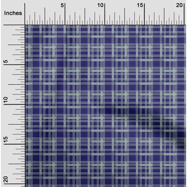oneOone Viscose Chiffon Fabric Check Kasuri Print Fabric BTY 42 Inch Wide