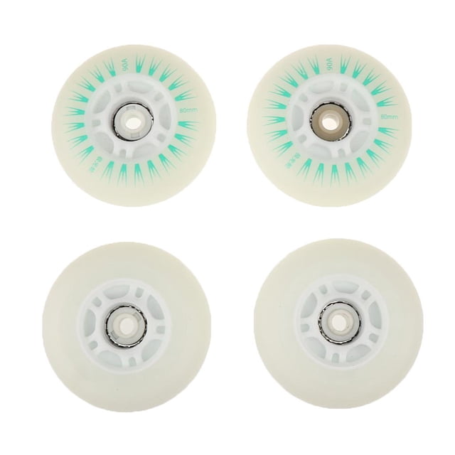 Almencla 4 Pcs Lumières DEL Antidérapantes avec Roues de Remplacement pour Patins à Roues Alignées Clignotantes 80 mm