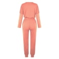 thumbnail image 3 of Simua Pantalons à Manches Longues Col Rond 2 Pcs pour Femmes, Pantalons Larges Taille Haute Élastiques avec Poche, 3 of 9